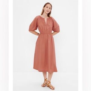 Gap Puff Sleeve Keyhole Midi Dress